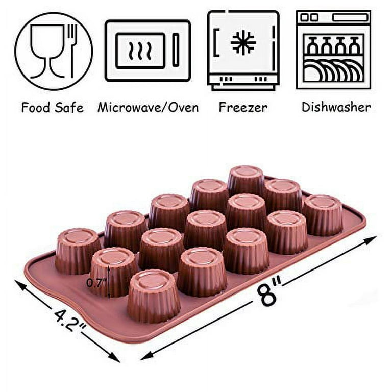 Palksky 2 Pcs Silicone Molds for Chocolate Covered Cherries Making,  15-Cavity Candy Baking Molds for Chocolate Truffles, Fat Bombs, Bite Size  Snack