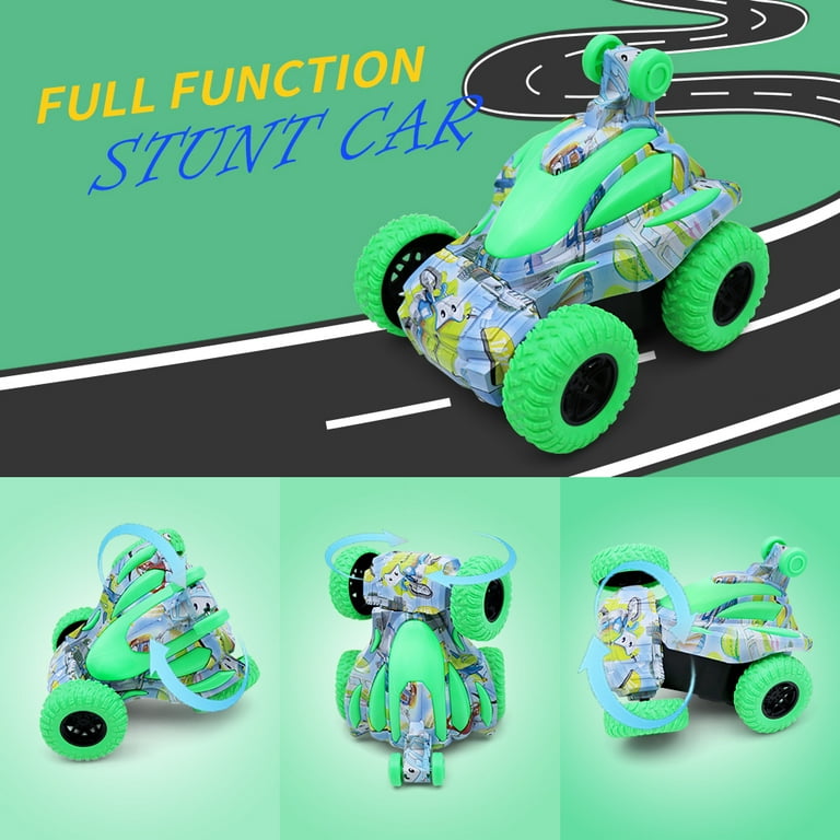 Dammyty RC Stunt Car Toy USB Charged 360 Tumbler Flip Green Walmart