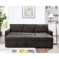 thumbnail image 4 of L-Shaped Sectional Sofa with Pull-Out Bed - Compact L-Shaped Couch for Living Room,Velvet, Espresso, 4 of 11