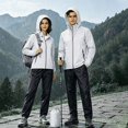 thumbnail image 2 of Afuyipoi Unisex Waterproof Rain Suit Hooded Raincoat Set Beige L, 2 of 9