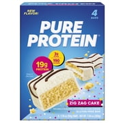 Pure Protein Bars, Zig Zag Cake, Low Sugar, 19g Protein, 1.76 oz, 4 Count