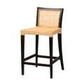 thumbnail image 2 of Baxton Studio Lingga Modern Bohemian Rattan Counter Stool, Dark Brown Mahogany, 2 of 10