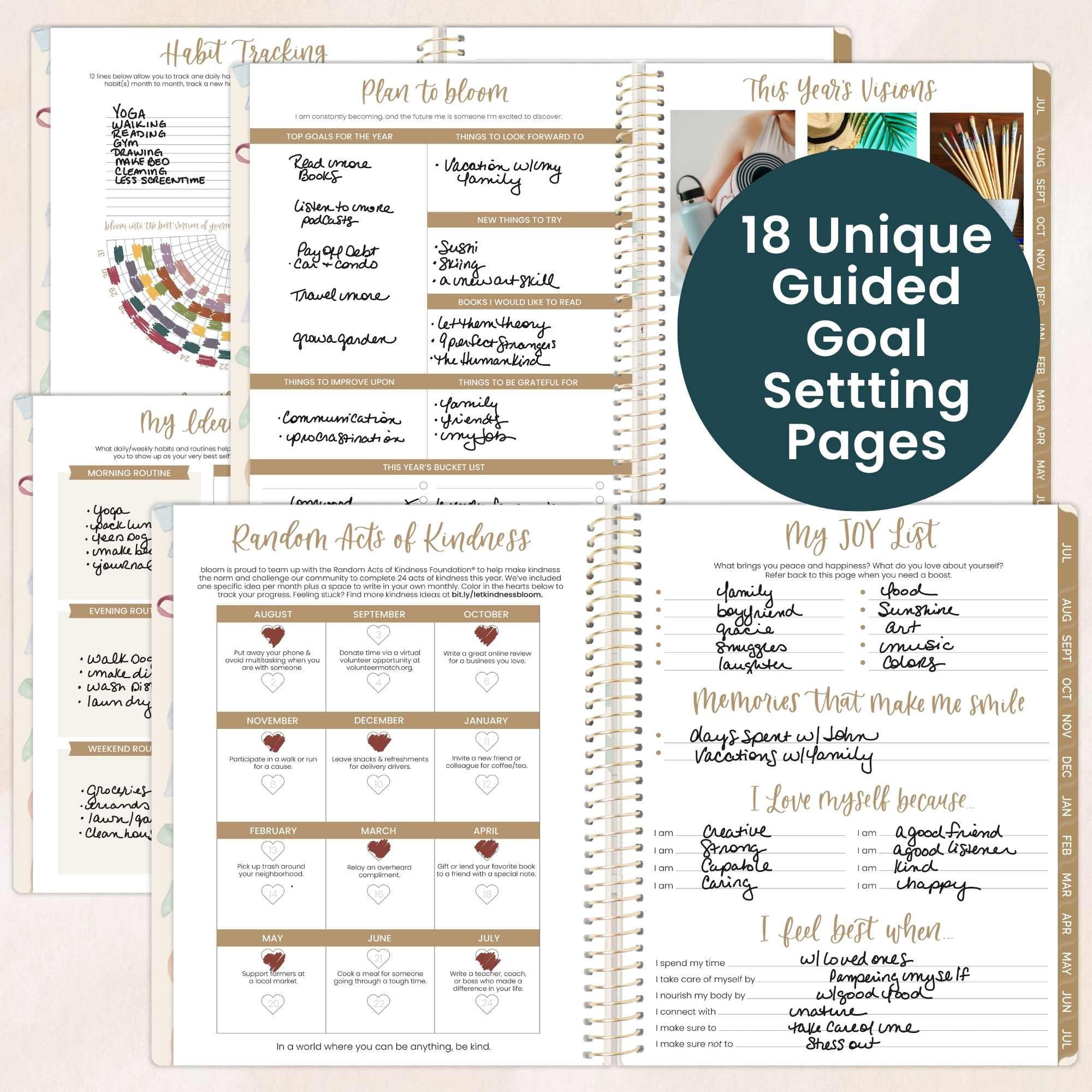 bloom daily planners 2026-2027 Academic Planner, 13 Month Monthly & Weekly, 8.5" x 11" Soft Cover, Stickers Included, Bows