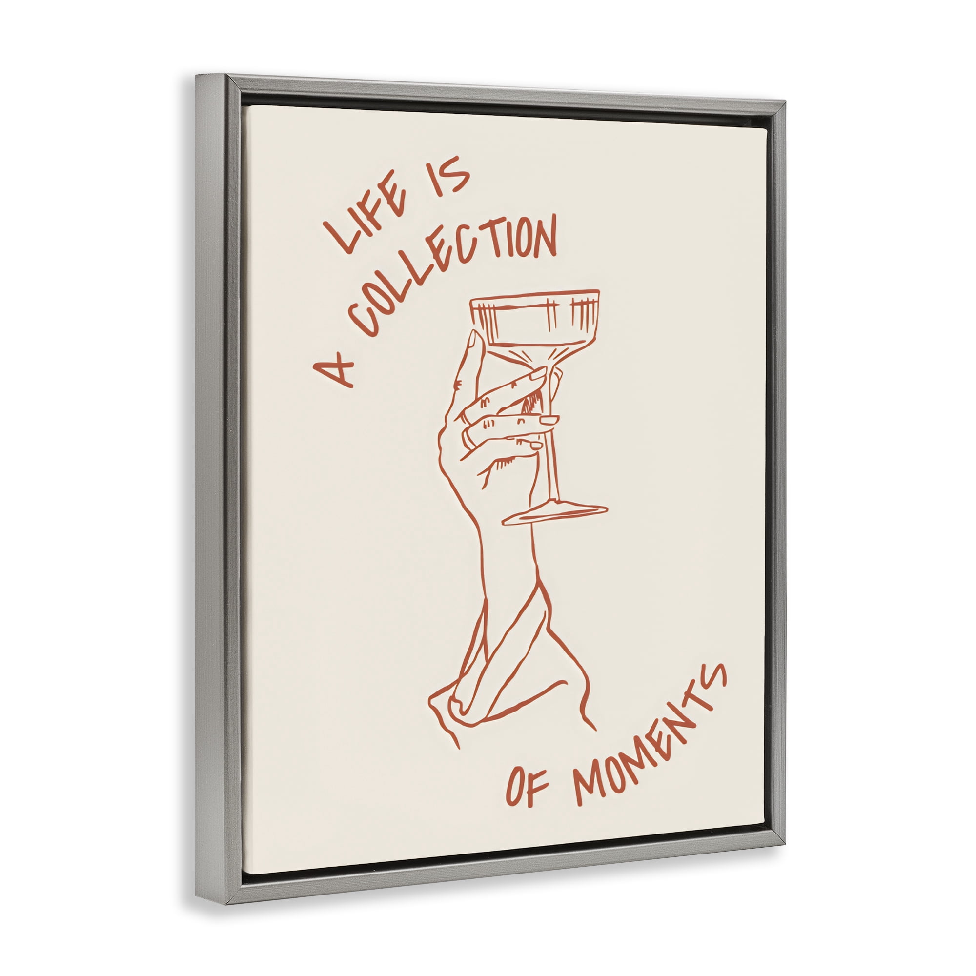 Stupell Industries Life Is A Collection of Moments Toast Gray Framed Floater Canvas Wall Art, design by The Prints Vibe