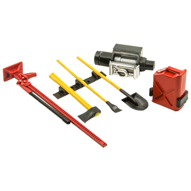 Fiudx Liquidación de ahorros de verano Juego de herramientas y accesorios para trepador de control remoto, escala 1/10, 6 uds., para D90 D110 SCX10