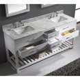 thumbnail image 5 of Caroline Estate 72" Double Bath Vanity in White with White Marble Top and Square Sinks with Brushed Nickel Faucets with Matching Mirrors, 5 of 7