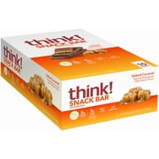 think! Protein Bars with Chicory Root for Fiber, Digestive Support, Gluten Free with Whey Protein Isolate, Salted Caramel, Snack Bars without Artificial Sweeteners, 1.4 Oz (10 Count)