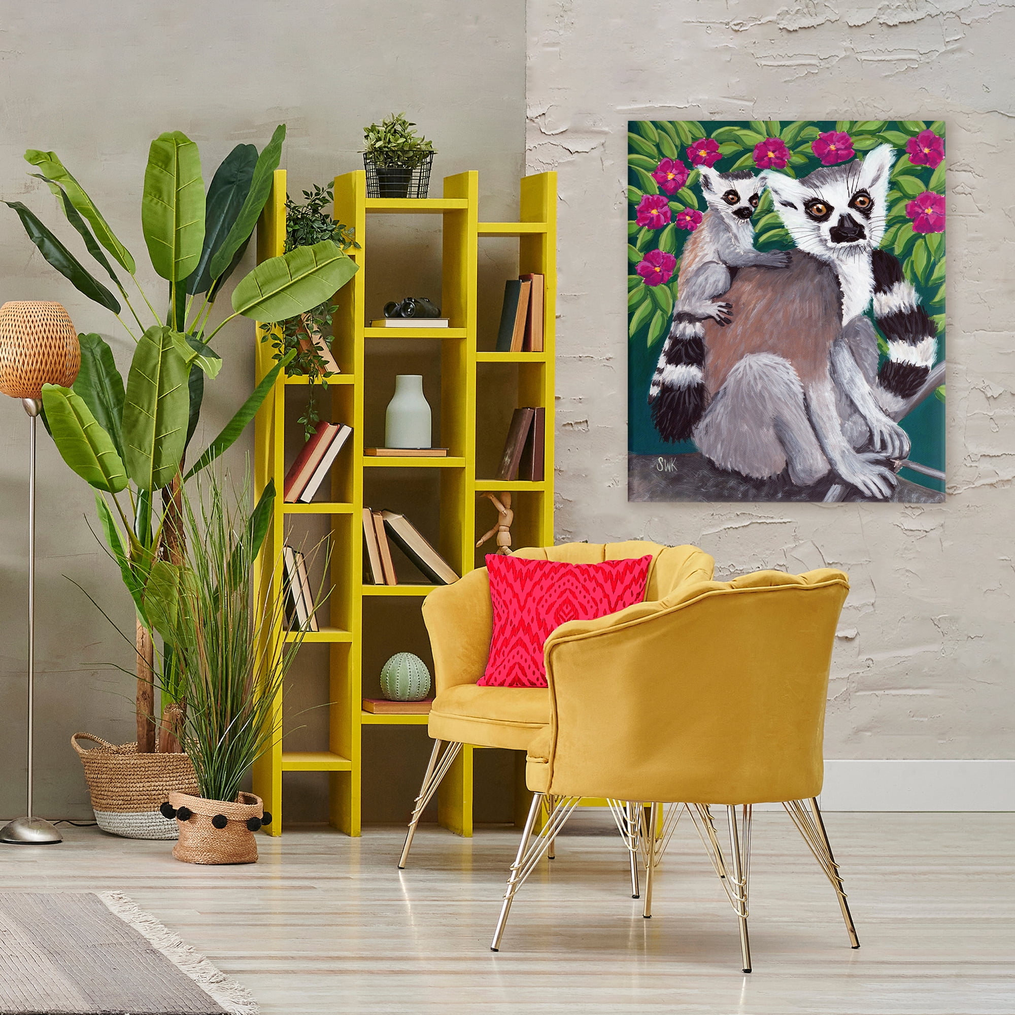 Stupell Industries Ring Tailed Lemur Mama & Baby Canvas Wall Art, design by Sarah Waldron Kimball