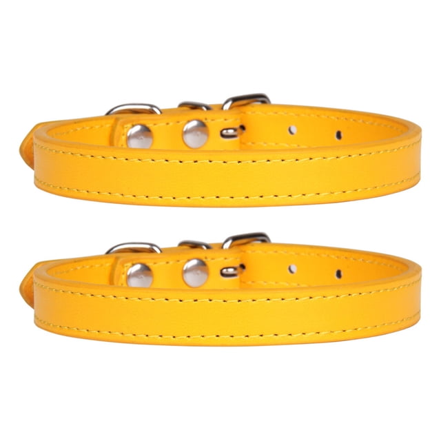 Bienvenido Collares de cuero para cachorros, collares ajustables para perros grandes, medianos y pequeños, collar multicolor para mascotas