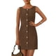 thumbnail image 1 of Vestido de trabajo PRETTYGARDEN 2025 Primavera Sin Mangas Botón Marrón S, 1 of 9