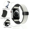 thumbnail image 3 of TECH CIRCLE for Apple Watch 42mm 44mm 45mm 49mm PU Leather and Silicone Rubber Hybrid Band, Replacement Sport Strap for iWatch Series Ultra/Ultra 2 9/87/6/5/4/3/2/1 SE Women Men,White, 3 of 6