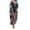 Blue, variant on Women Chiffon Beach Cover Up Long Sarong Tropical Leaf Coconut Tree Wrap Skirt