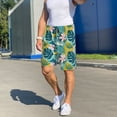 thumbnail image 6 of Balery Tropical Floral Men's Cotton Knit Pajama Shorts Waistband & Pockets,Short Pajama Pants-Medium, 6 of 8