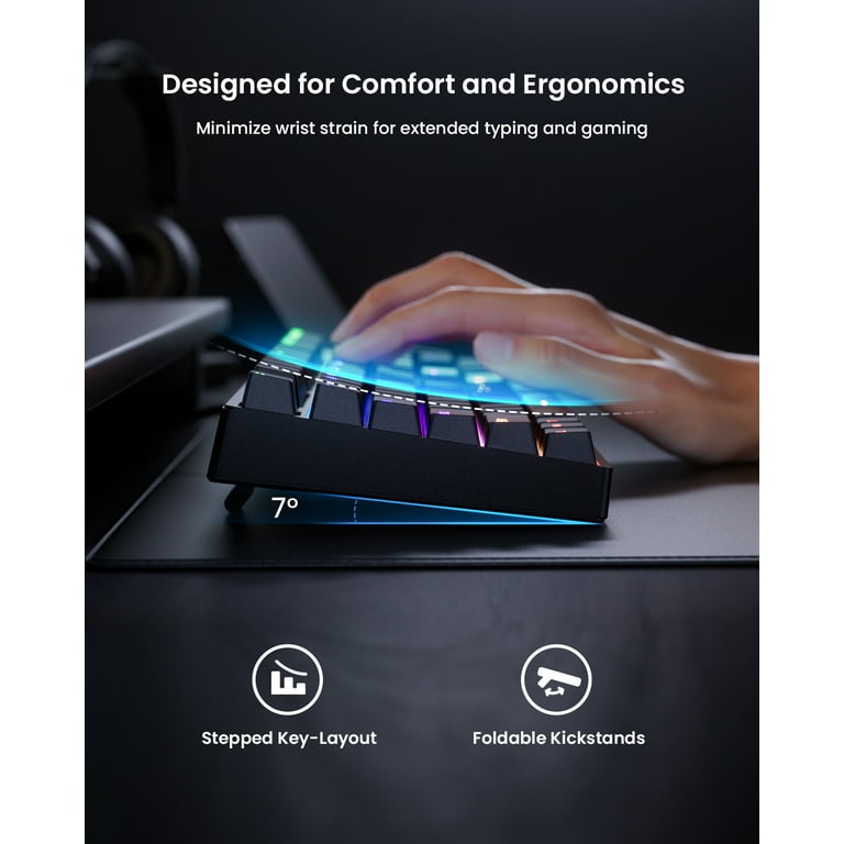 WeGear Portable Mechanical Gaming Keyboard RGB Backlit Wired for