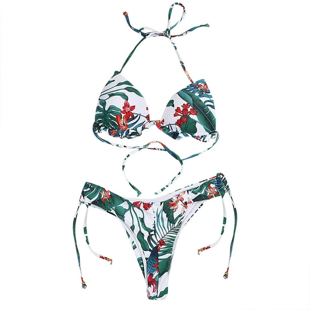 Traje de baño cómodo para mujer con correa de cordones con estampado de flores con estilo para mujer OAVQHLG3B Store lin121212