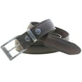 thumbnail image 3 of 1 1/4 Men Domed Dress Belt Dark Brown Latigo Leather Buckle And Loop Set, 3 of 4