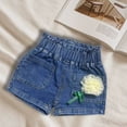 thumbnail image 4 of LRen Girls Jean Shorts Denim Elastic Waist Bow Loose Summer Casual Shorts for Little Girls 1-8Y, 4 of 4