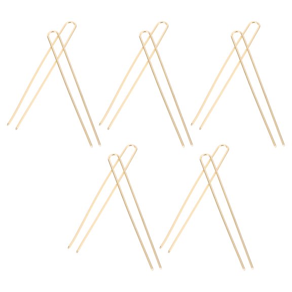 MERRYHAPY 10Pcs U-Shaped Golden Hair Clips Metal Hairpins Fashionable Lady Barrettes for Decorative Use