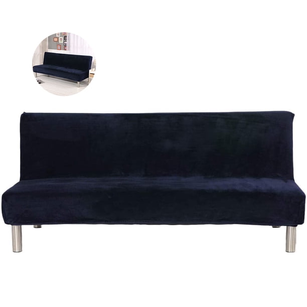 Surwin Elástica Fundas De Sofá Sin Brazos Clic Clac De 2/3 Plazas, Color Sólido Elastano Antideslizante Funda Protectora Para Sofá Cama Sofá Plegable Sin Reposabrazos (Beige,3 Plazas