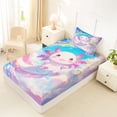 thumbnail image 4 of Erosebridal Kawaii Axolotl Twin Sheet Sets,Watercolor Ocean Animal Bedding For Girls Boys 3pcs, 4 of 6