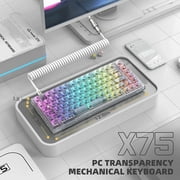 XINMENG X75 Hot Swappable Wired Mechanical Keyboard with Keycap & Switch Puller, White