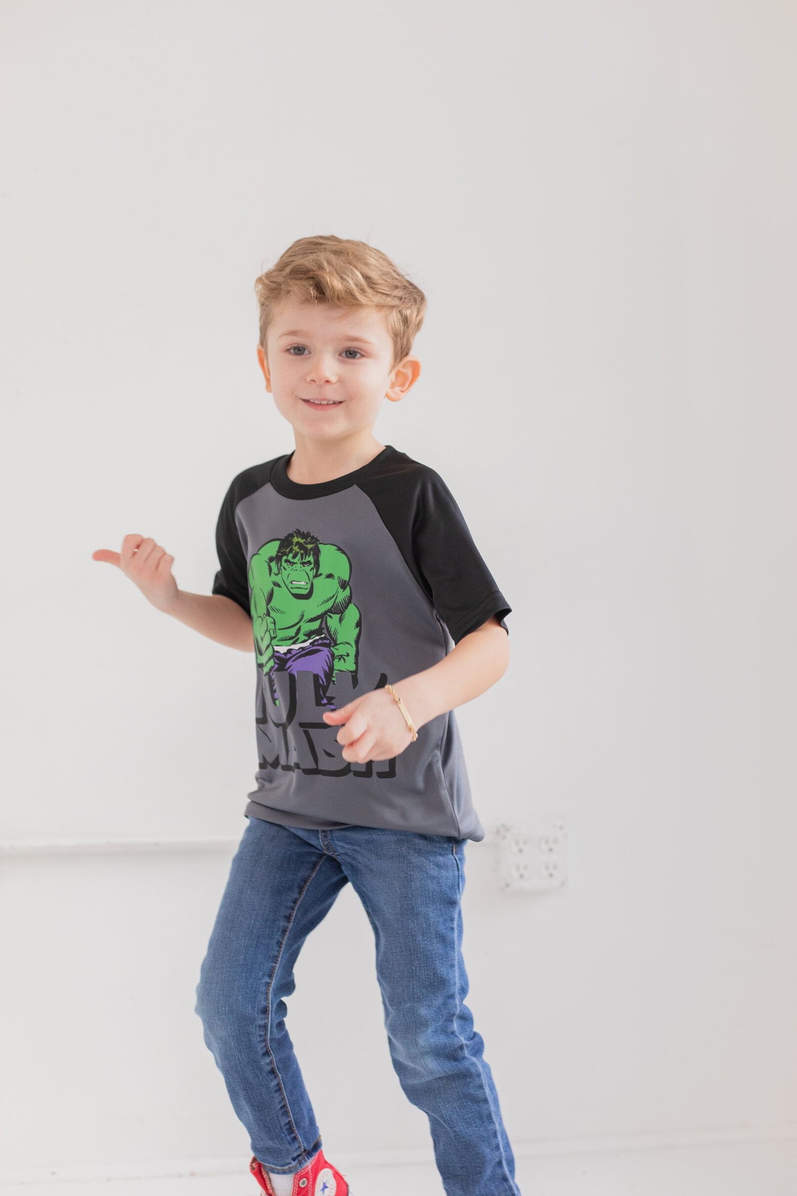 Marvel Avengers Spider-Man Iron Man Captain America Little Boys 4 Pack Athletic T-Shirts Little Kid to Big Kid