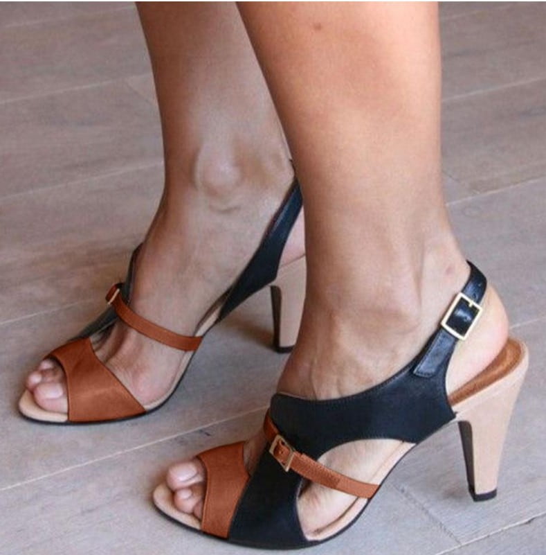 Foreign trade custom summer dew high-heeled sandals women's shoes ...