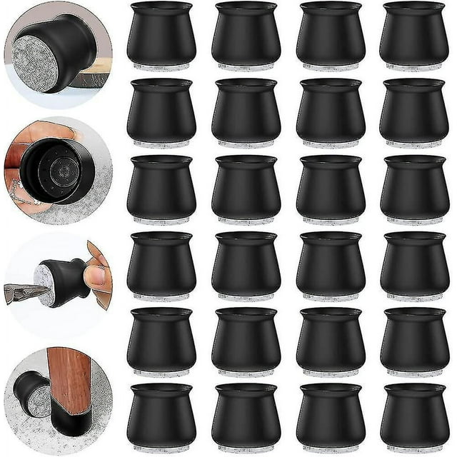 Protectores de patas de silla, 24 piezas para suelos de madera. Pata de silla de silicona