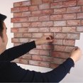 thumbnail image 4 of Fondo de pared impermeable para dormitorio de estudiantes, papel tapiz de ladrillo autoadhesivo con patrón de ladrillo impermeable de PVC, 4 of 4