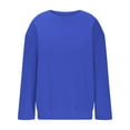 thumbnail image 4 of Ltctricy Children's Crew Neck Sweatshirts Boys Girls Long Sleeve Pullover Oversized Sweatshirts Casual Loose Fleece Tops(Blue,9-10 Years), 4 of 6