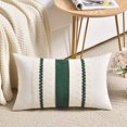 thumbnail image 4 of Fancy Homi Set of 2 Dark Green Boho Lumbar Decorative Throw Pillow Covers 12x20 inch for Couch Bed Sofa Bedroom, Modern Farmhouse Vintage Forest Green Living Room Decor, 4 of 7