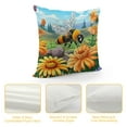 thumbnail image 4 of PHYHOO Cute Sunflowers Bee Pillow Cover Colorful Printed Pillow Case Short Plush Square Decorative Cushion Cover Suitable for Sofa Bedroom, 4 of 5
