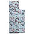 thumbnail image 2 of Monster Cartoon Truck Blue Pattern Teens Toddler Nap Mat with Pillow, Sleeping Mat Bag for Preschool Daycare 60"x20", 2 of 6