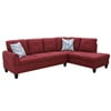 thumbnail image 2 of Hommoo Modern Flannel L-Shaped Sectional Couch Sofa, Living Room Furniture Sets Sectional Couches and Sofas, Red(No Ottoman), 2 of 7