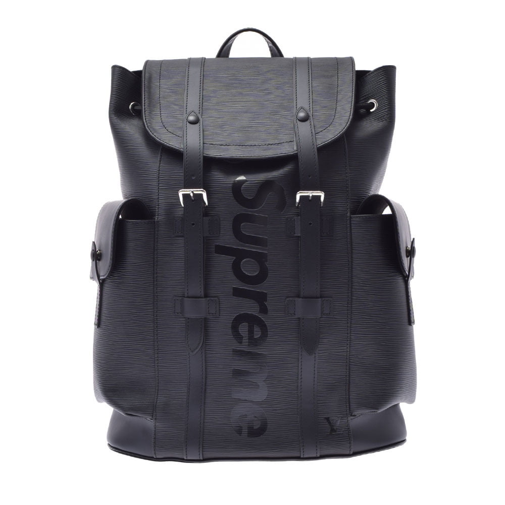 Supreme leather backpack black Clearance