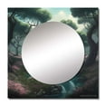 thumbnail image 2 of Designart "Blossoming Sacred Forest Serene River Scene" Christianism Square Mirror For Wall Decor - Large Green Square Printed Wall Mirror Art - Wall Mounted Square Large Mirror, 2 of 5