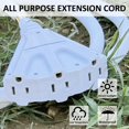 YOJOE 12/3 8 ft White Outdoor Extension Cord Multiple Outlets 3 Prong