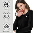 thumbnail image 3 of SSLR Women's Thermal Tops, Thermal Underwear for Women Long Sleeve Tee Shirts Basic Layering V Neck Fleece 2-Pack, 3 of 6
