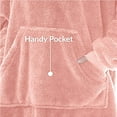 thumbnail image 5 of Oversized Blanket Hoodie Sweatshirt, Wearable Lounging Pullover for Adults Women Men Pink One size, 5 of 8