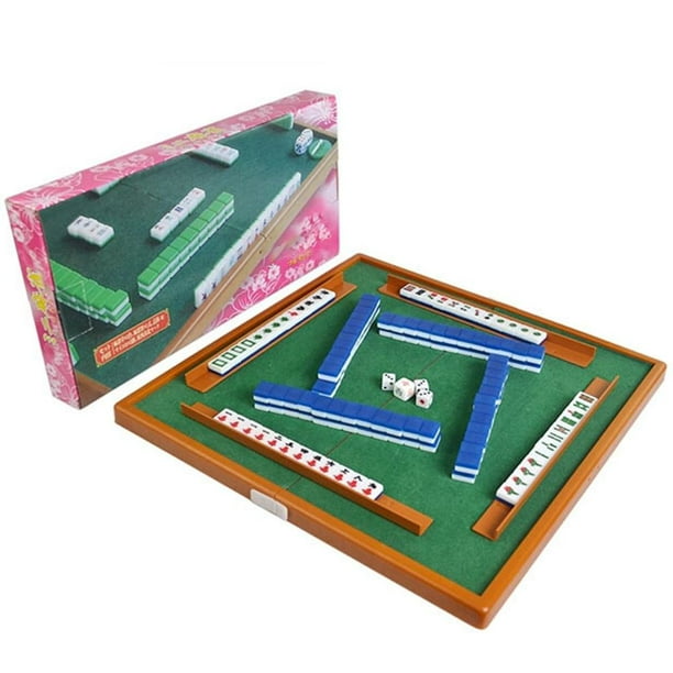 Chinese Mahjong Set Mini Chinese Traditional Mahjong Games Portable Mahjong Travel Board Game