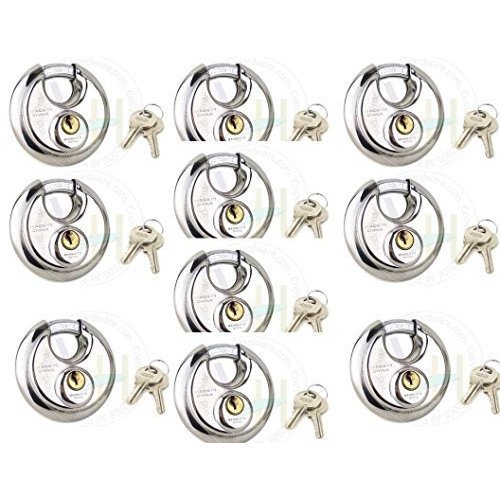NU-SET 10x5820KA 70mm Round Disc Shrouded Padlock (10 Pack)