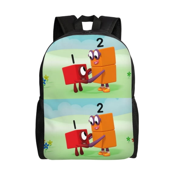 Numberblocks Laptop Backpacks 16 Inch Cartoon College School Bag Bookbag Lightweight Students Travel Shoulder Bag Daypack