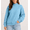 Blue, variant on Women Mock Neck Sweatshirt Oversized Drop Shoulder Turtleneck Soft Long Sleeve Solid Color Pullover Casual Fall Everyday Tops Beige XXL
