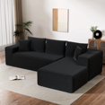 thumbnail image 6 of TOPCOMFY 104" Modern L-Shaped Sectional Sofa with Left Chaise Lounge,Flannel Velvet Upholstered Sectional Couch, Deep Seating & 2 Pillows,Black, 6 of 9