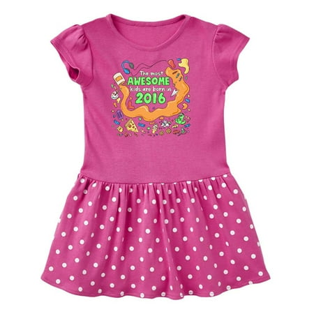 

Inktastic The Most Awesome Kids are Born in 2016 Gift Toddler Girl Dress