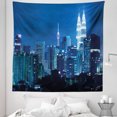 thumbnail image 1 of Landscape Tapestry, Kuala Lumpur Skyline Night KLCC Twin Towers Malaysian Landmark Monochromic Photo, Fabric Wall Hanging Decor for Bedroom Living Room Dorm, 5 Sizes, Navy Black, by Ambesonne, 1 of 1