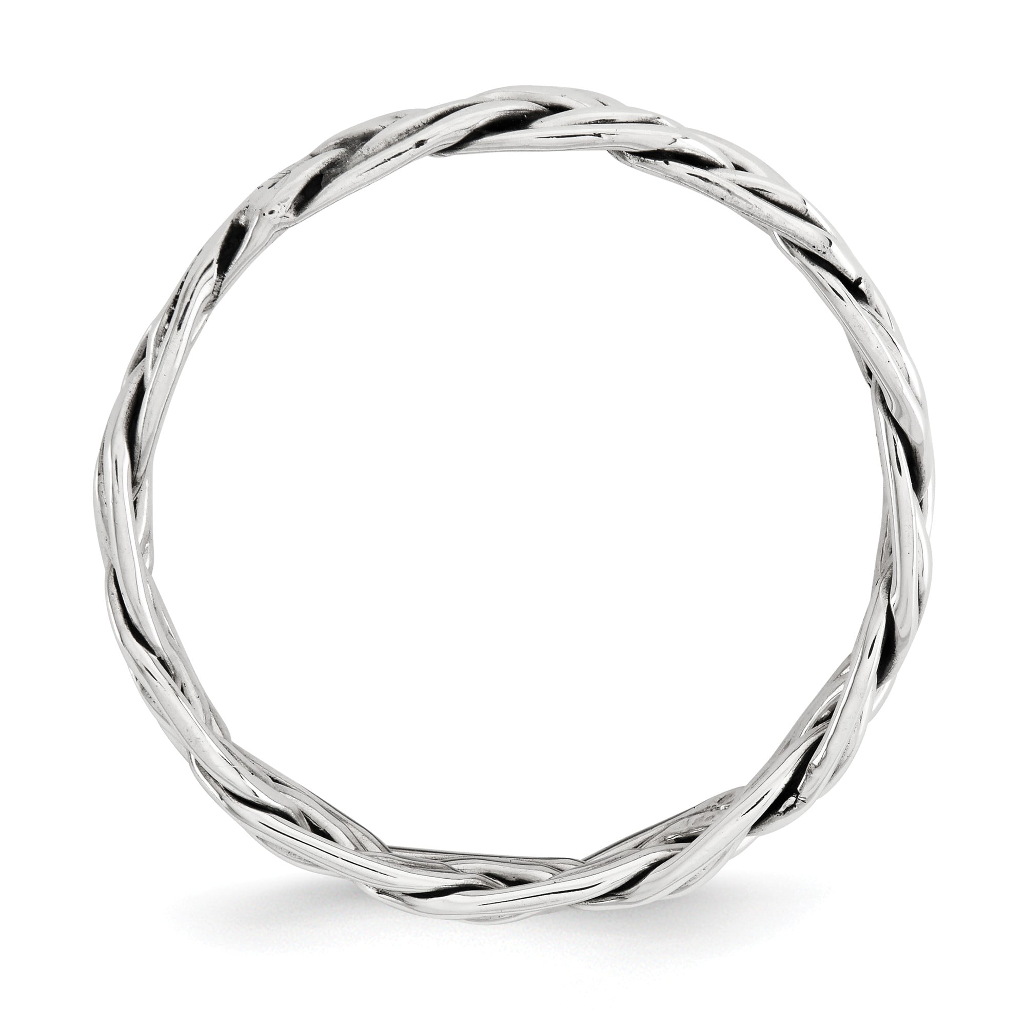 Bonyak Jewelry Sterling Silver Polished Twisted 3mm Womens Ring Size 6