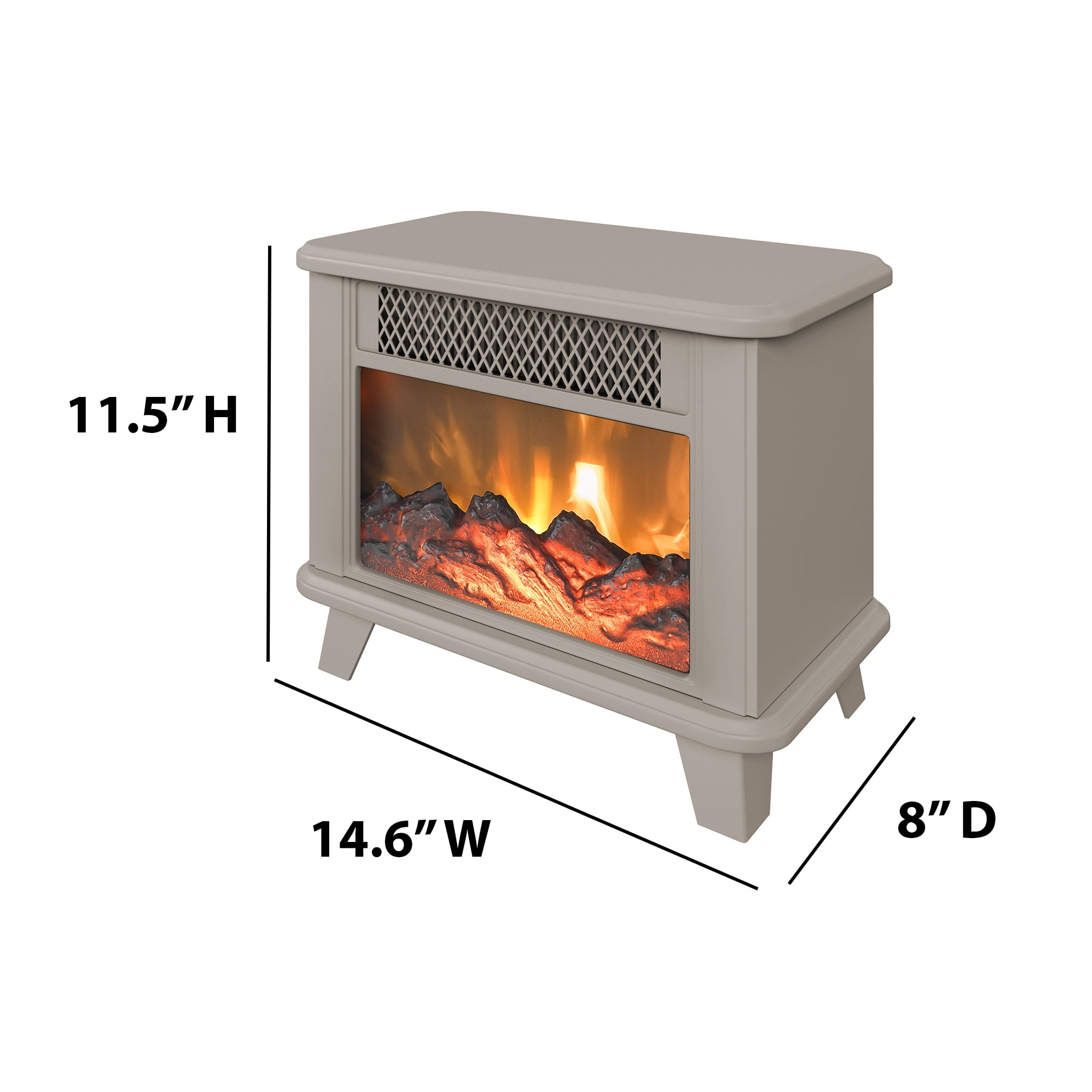 ChimneyFree Electric Fireplace Personal Floor Standing Space Heater, Cream  - Walmart.com