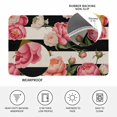 thumbnail image 3 of Flower Stripes Door Mat Indoor Outdoor, Black White Geometric Pink Rose Floral Non Slip Welcome Mat with Rubber Backing, Absorbent Fabric Front Door Mats Entryway Rug for Home Patio Entrance 18"x30", 3 of 9