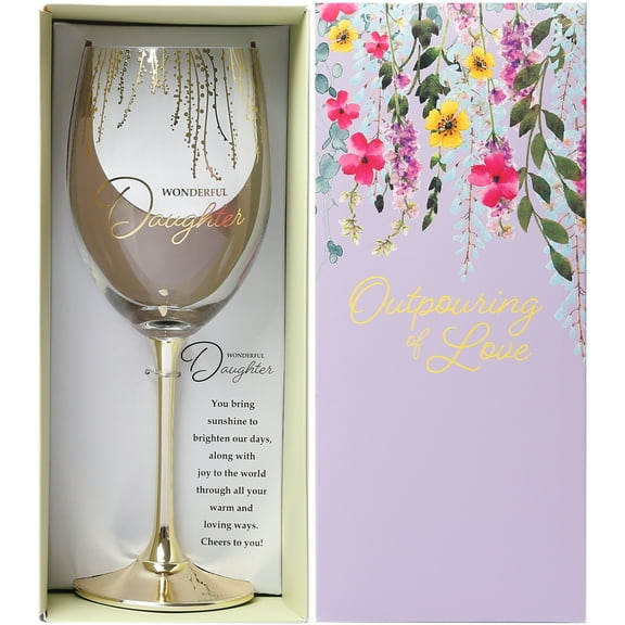 Collections Etc Crystal Giftable Wonderful Daughter Wine Glass